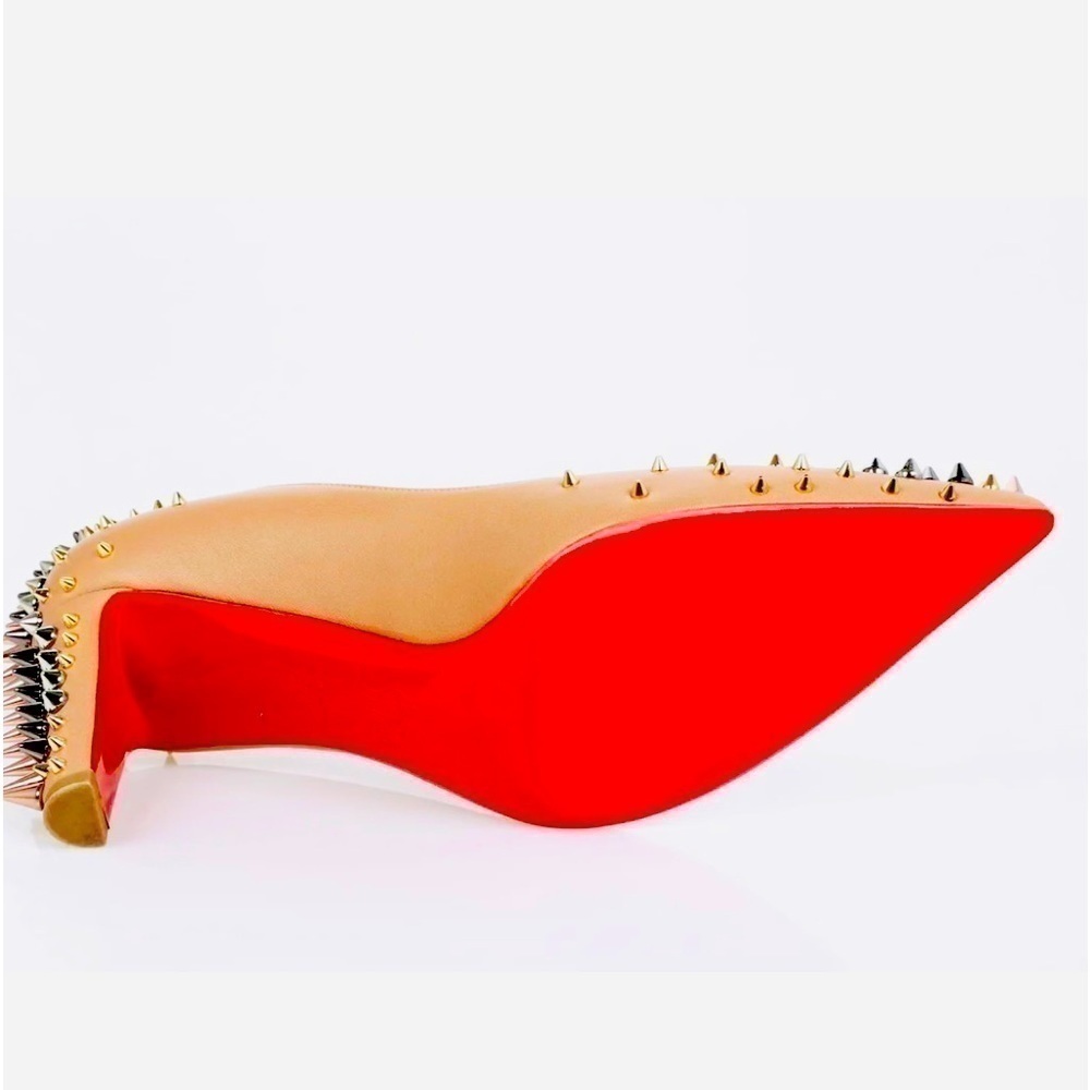 Christian Louboutin Dinosa multicolor spikes 70mm Napa leather Nude pumps EU39.5 - Picture 8 of 10